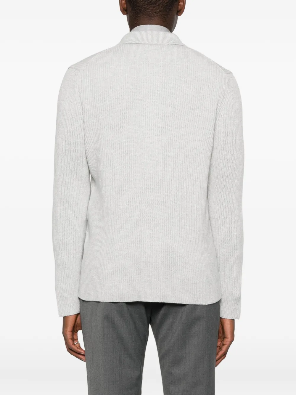 Gran Sasso Ribbed Button-up Cardigan In Gray