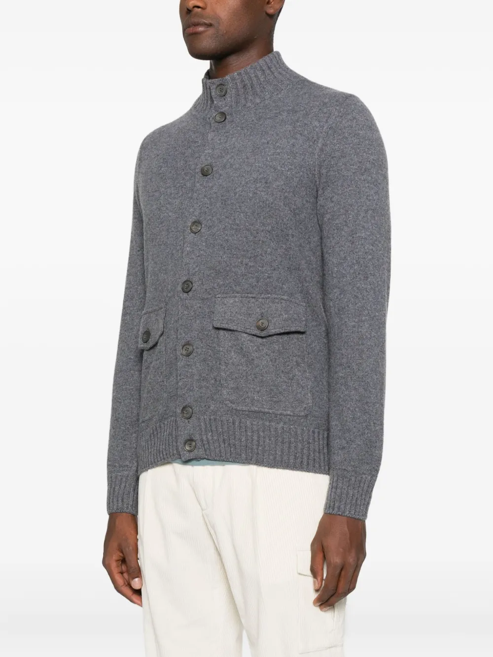 Gran Sasso Button-pockets Cardigan In Gray