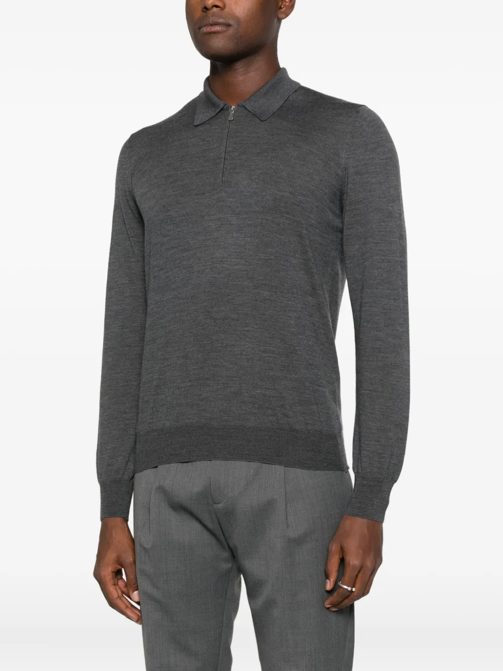 Gran Sasso Half-zip Sweater In Gray