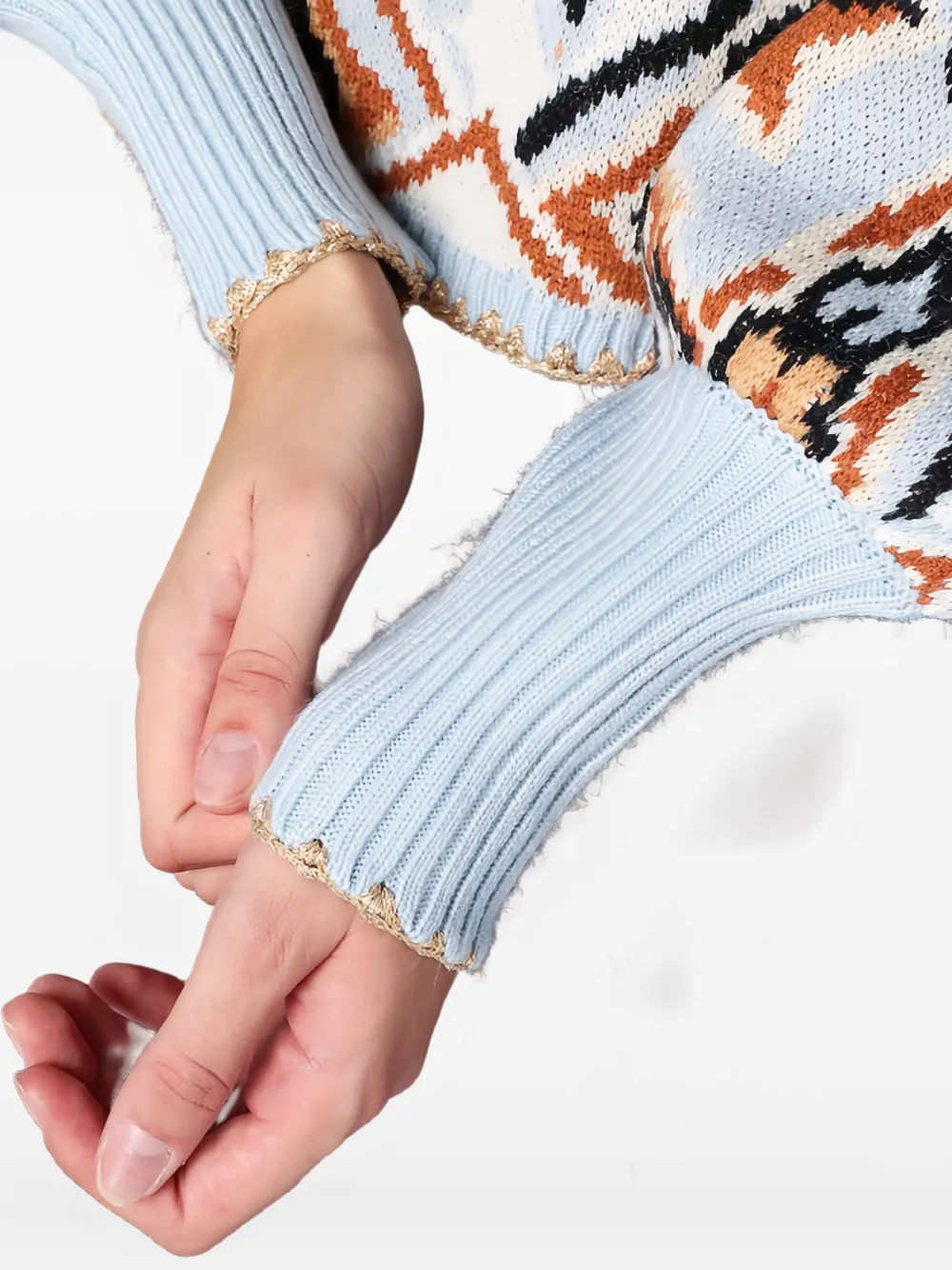 FARM Rio Trui met ballonmouwen Blauw