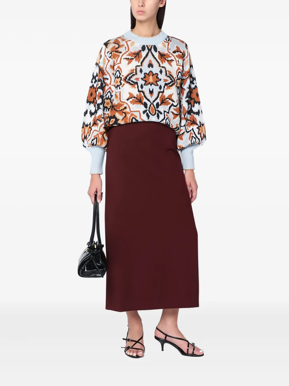 FARM Rio Trui met ballonmouwen Blauw