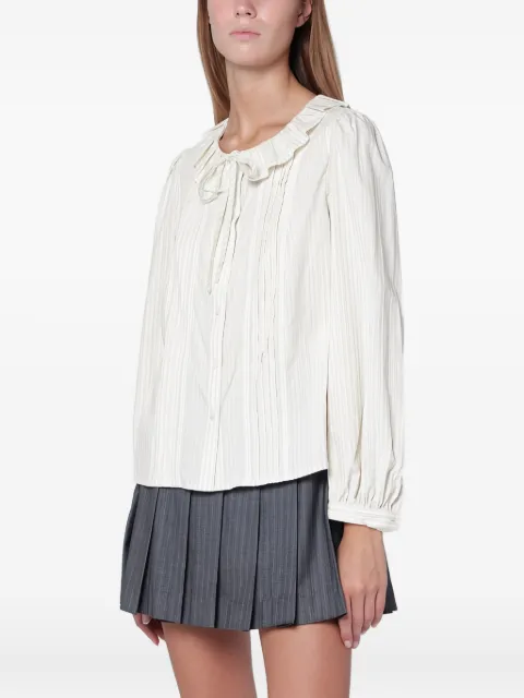 DUNST ruffled striped blouse