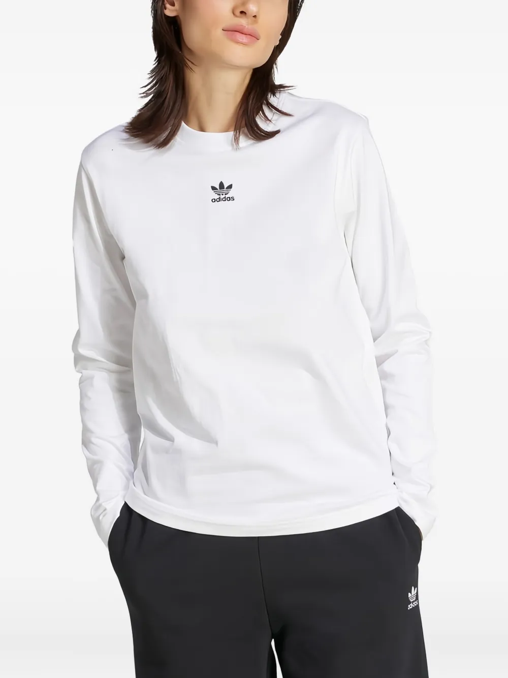 Adidas Originals Long-sleeved Essentials T-shirt In White