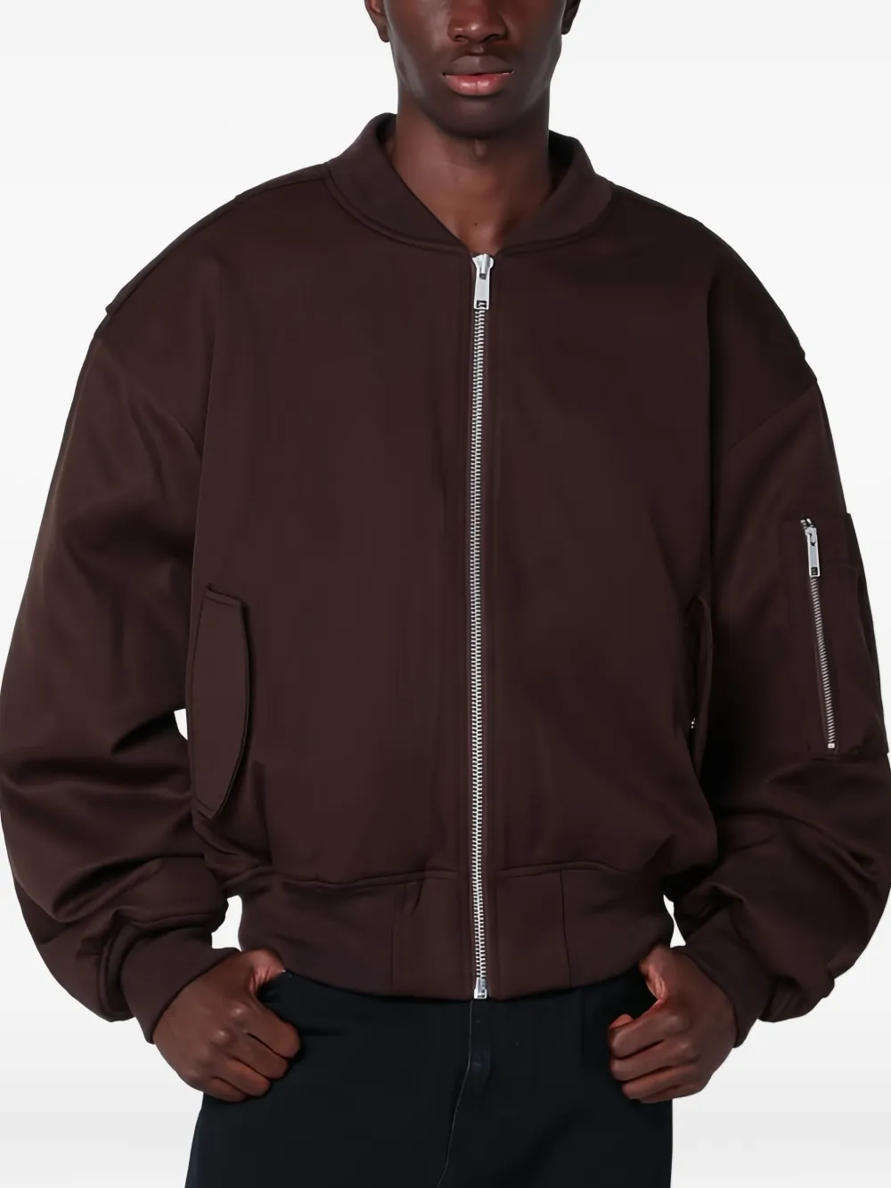ENTIRE STUDIOS zip-pocket bomber jacket | Brown | Image 1