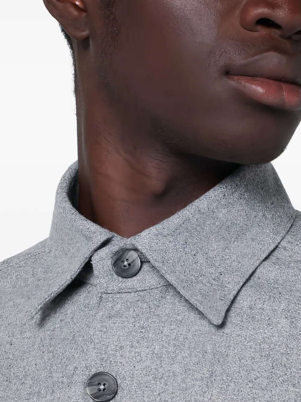Xacus Overshirt Jacket In Wool Blend In Gray