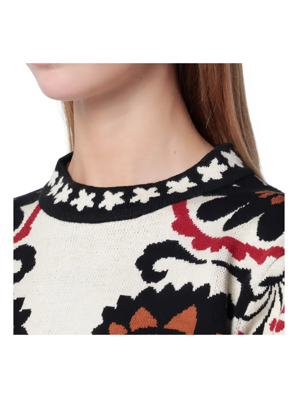 FARM Rio tapestry striped top - Bianco