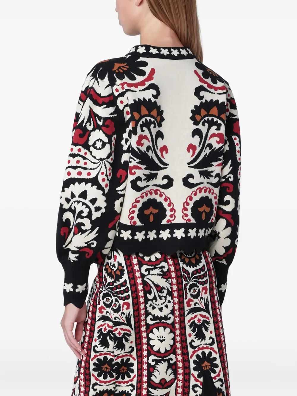 FARM Rio Tapestry gestreepte top Wit