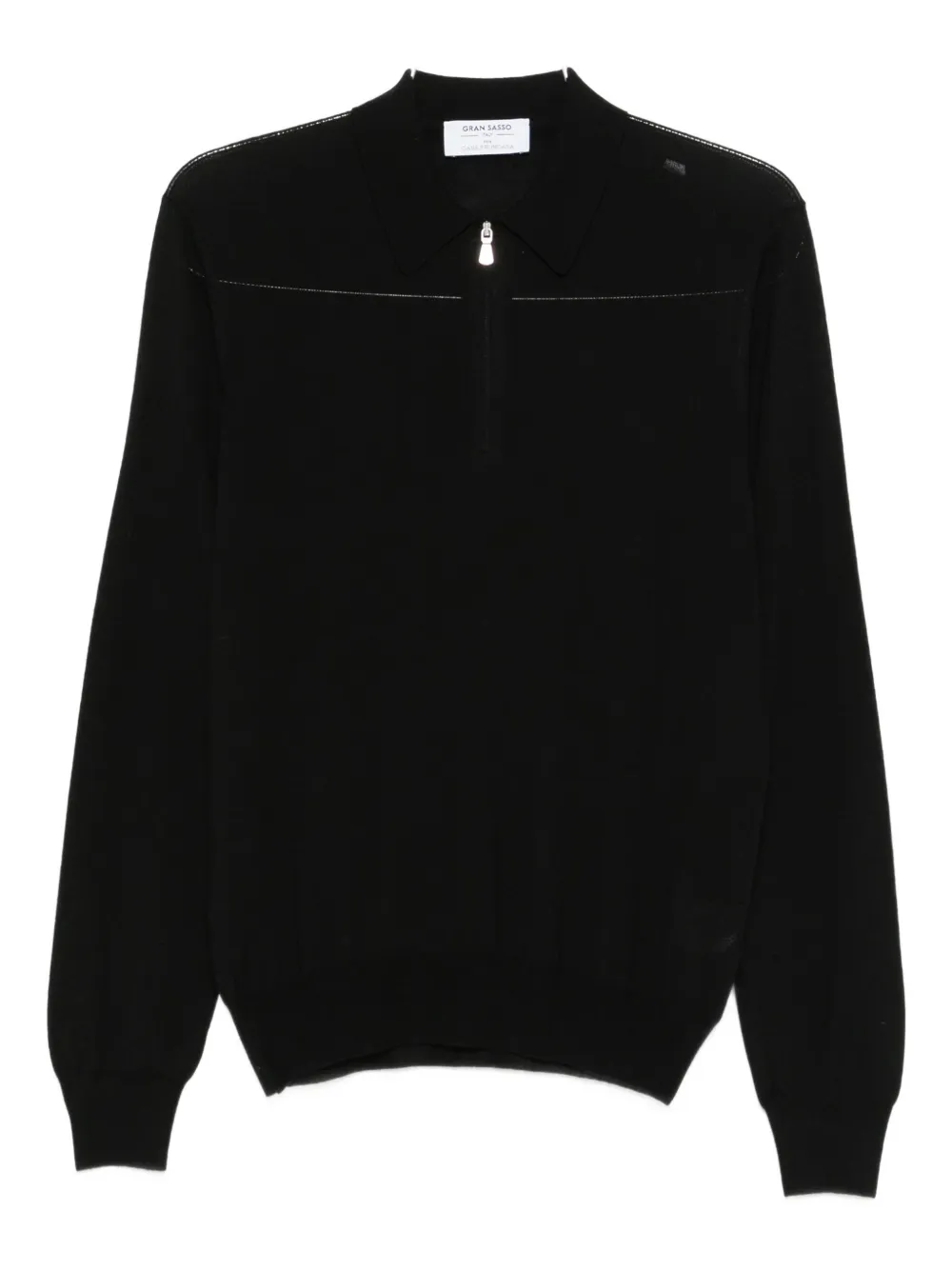 Gran Sasso Half-zip Wool Sweater In Black
