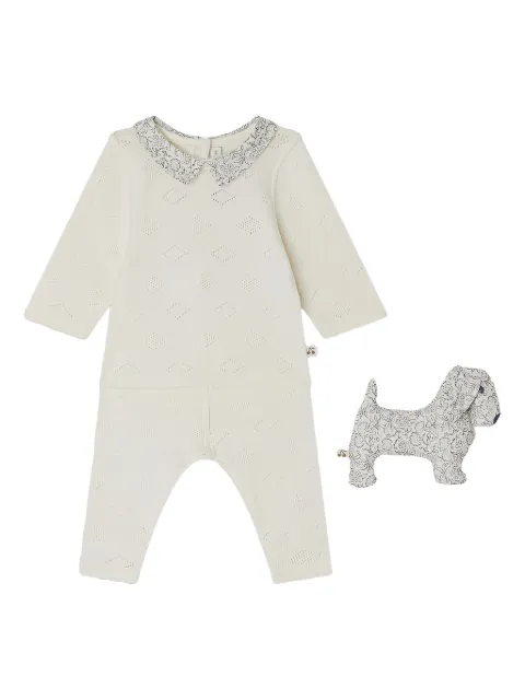 Bonpoint Denice floral-collar dog-comforter and trousers set 
