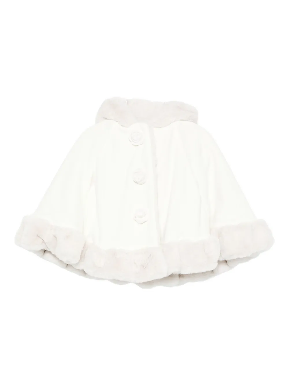 La Stupenderia faux fur-trim cape | White | Image 1