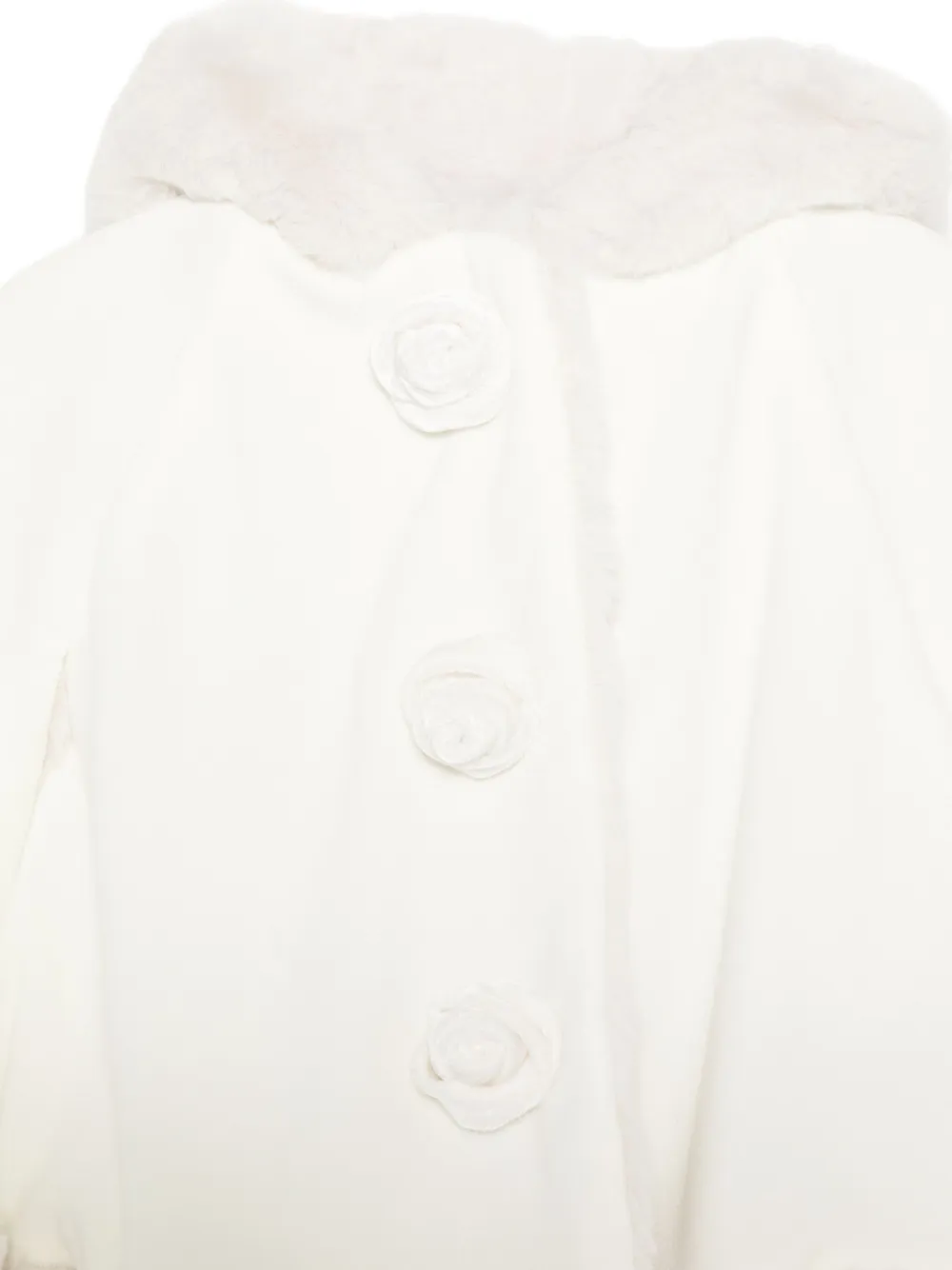 La Stupenderia Cape met afwerking van imitatiebont Wit