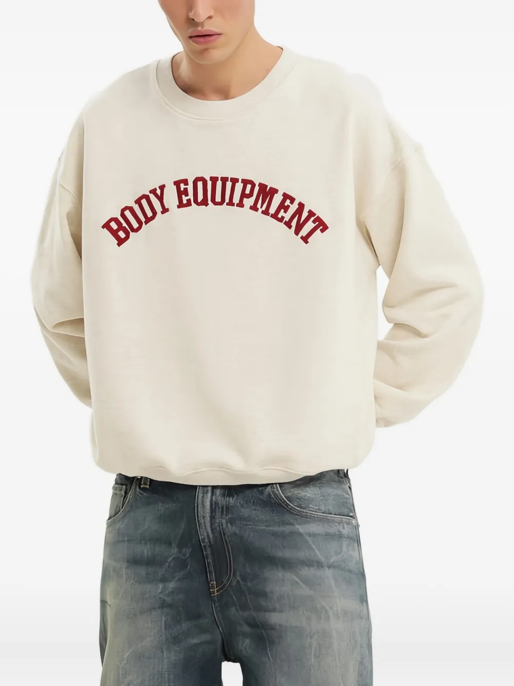 1989 STUDIO sudadera con cuello redondo y logo | neutro | Image 1