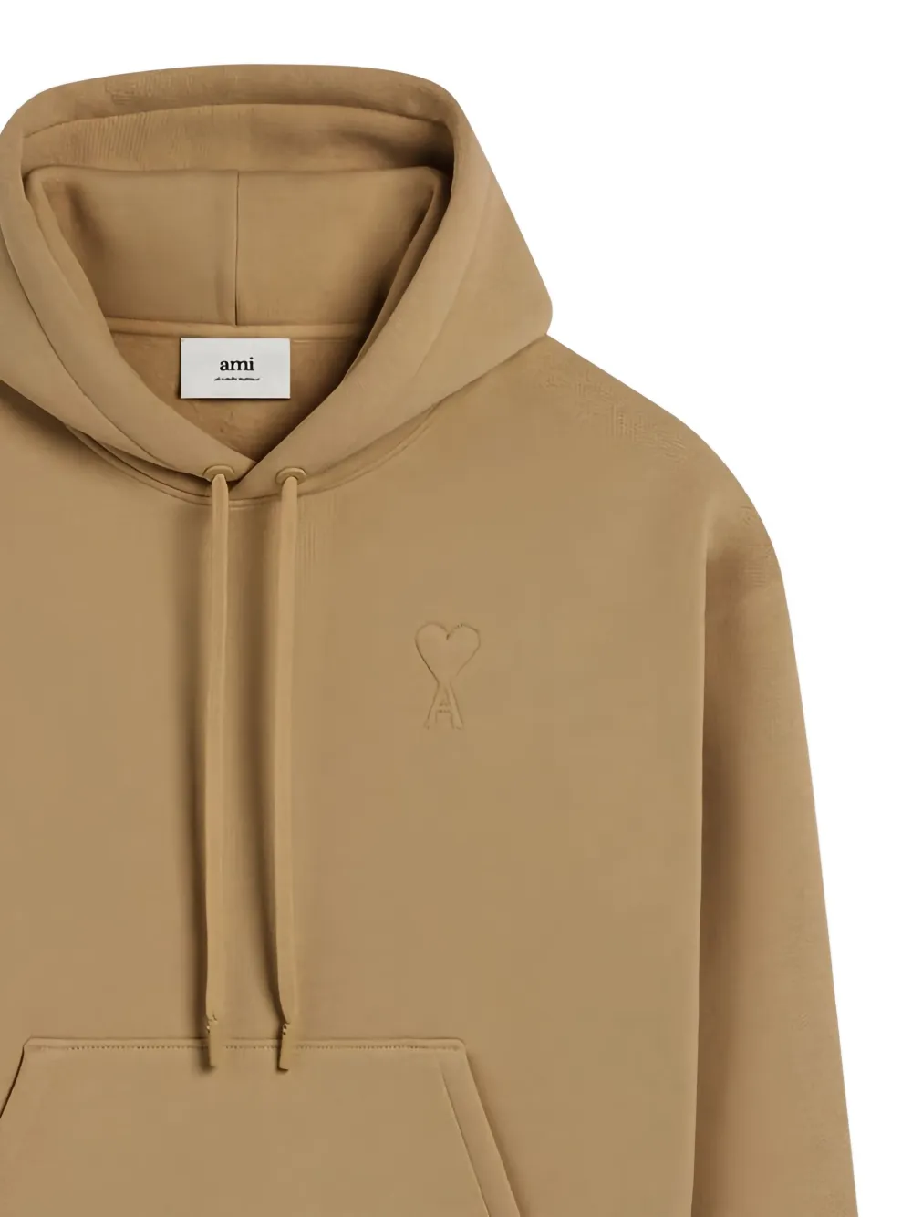 AMI Paris Hoodie met logo Bruin