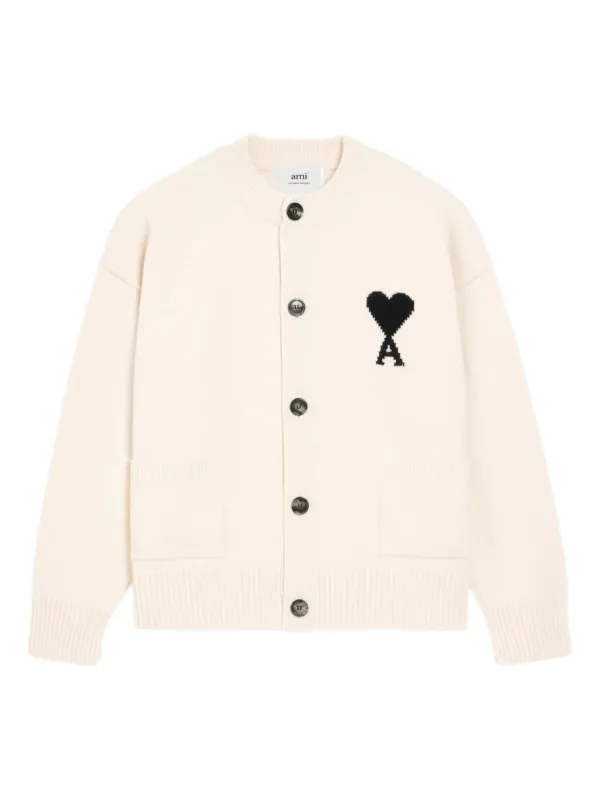 AMI Paris Ami De Coeur カーディガン | ニュートラル | FARFETCH JP