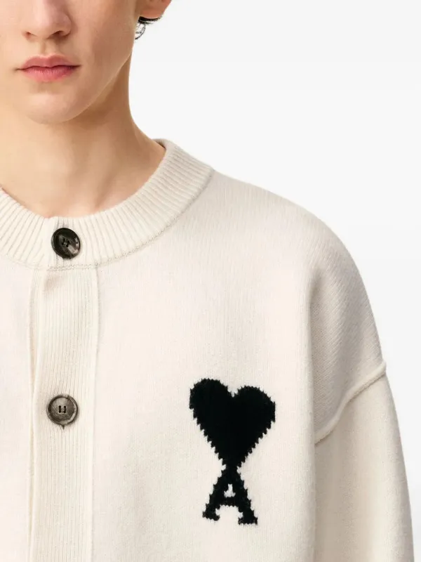 AMI Paris Ami De Coeur カーディガン | ニュートラル | FARFETCH JP