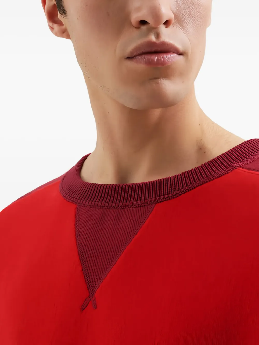 1989 STUDIO Trui met ronde hals en vlakken Rood