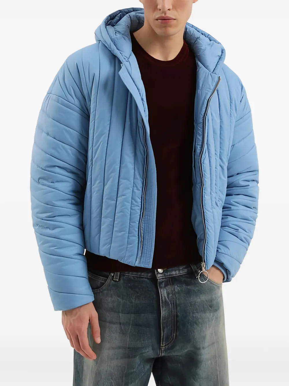1989 STUDIO Gevoerd jack met capuchon Blauw