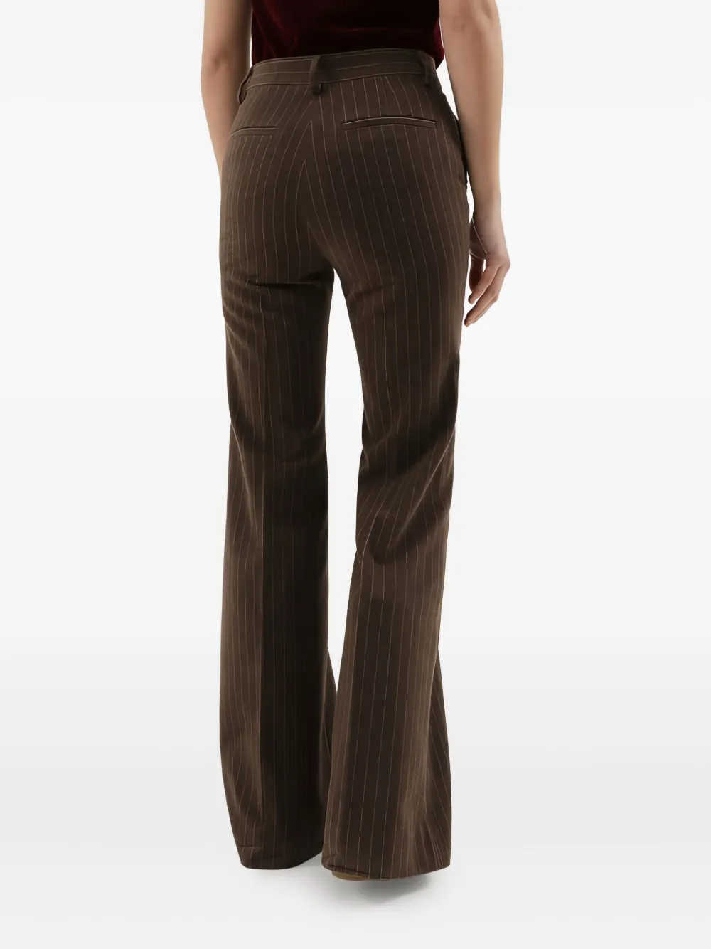 1989 Studio Flared Pinstripe Pattern Pants Striped In Brown