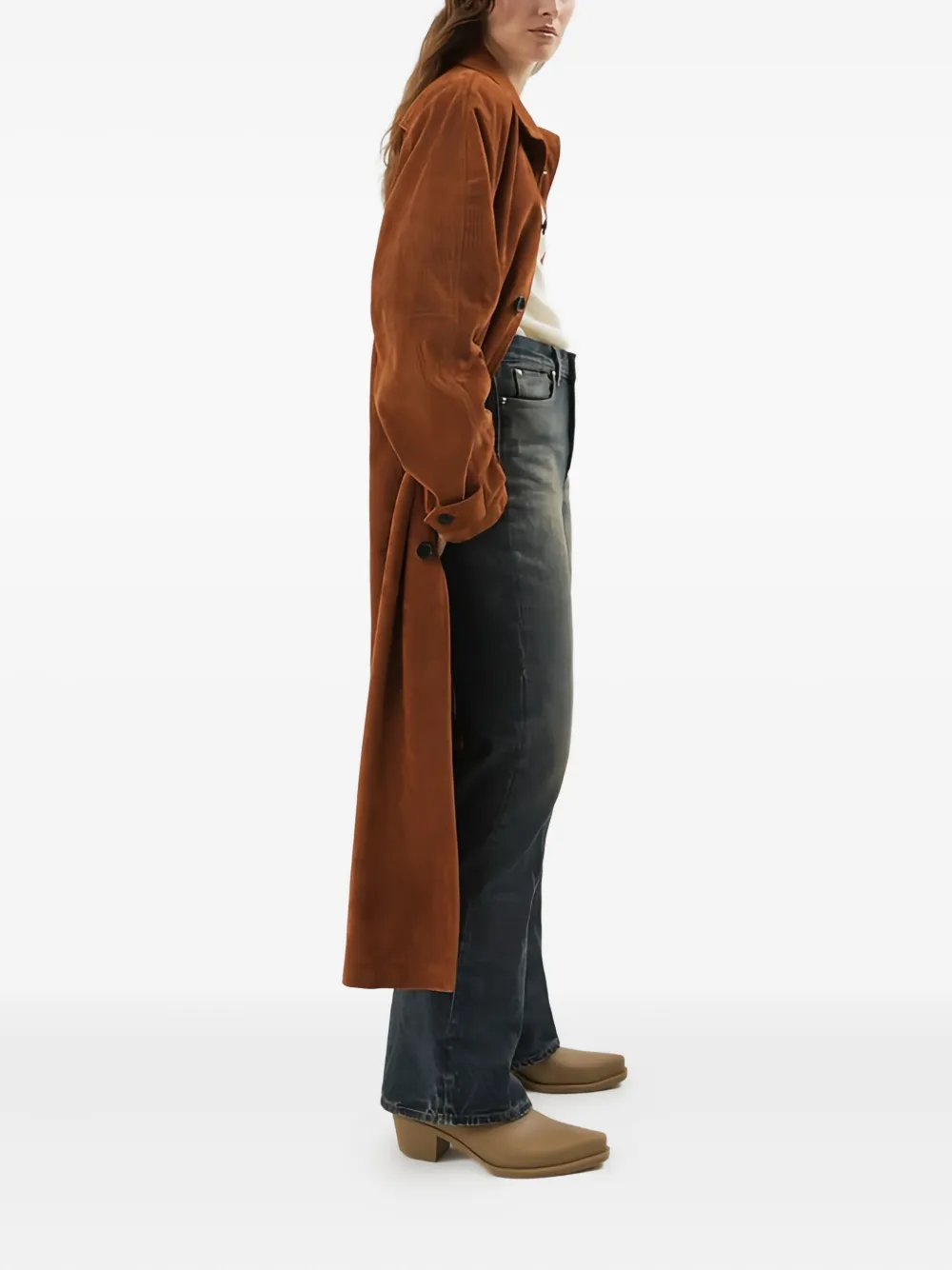 1989 STUDIO single-breasted corduroy coat - Bruin