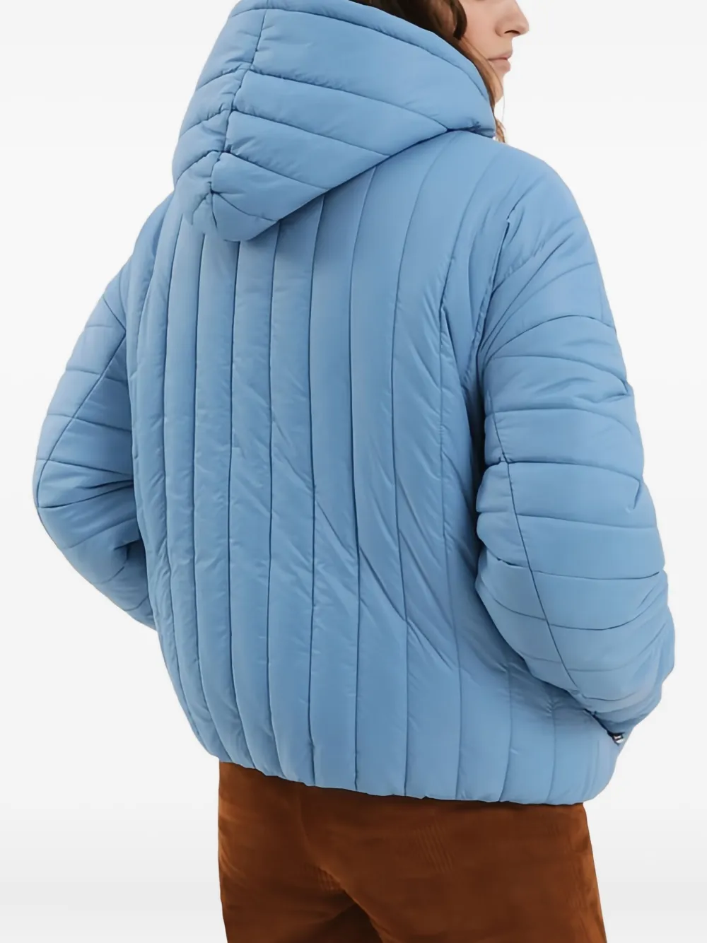 1989 STUDIO Gewatteerd bomberjack met capuchon Blauw