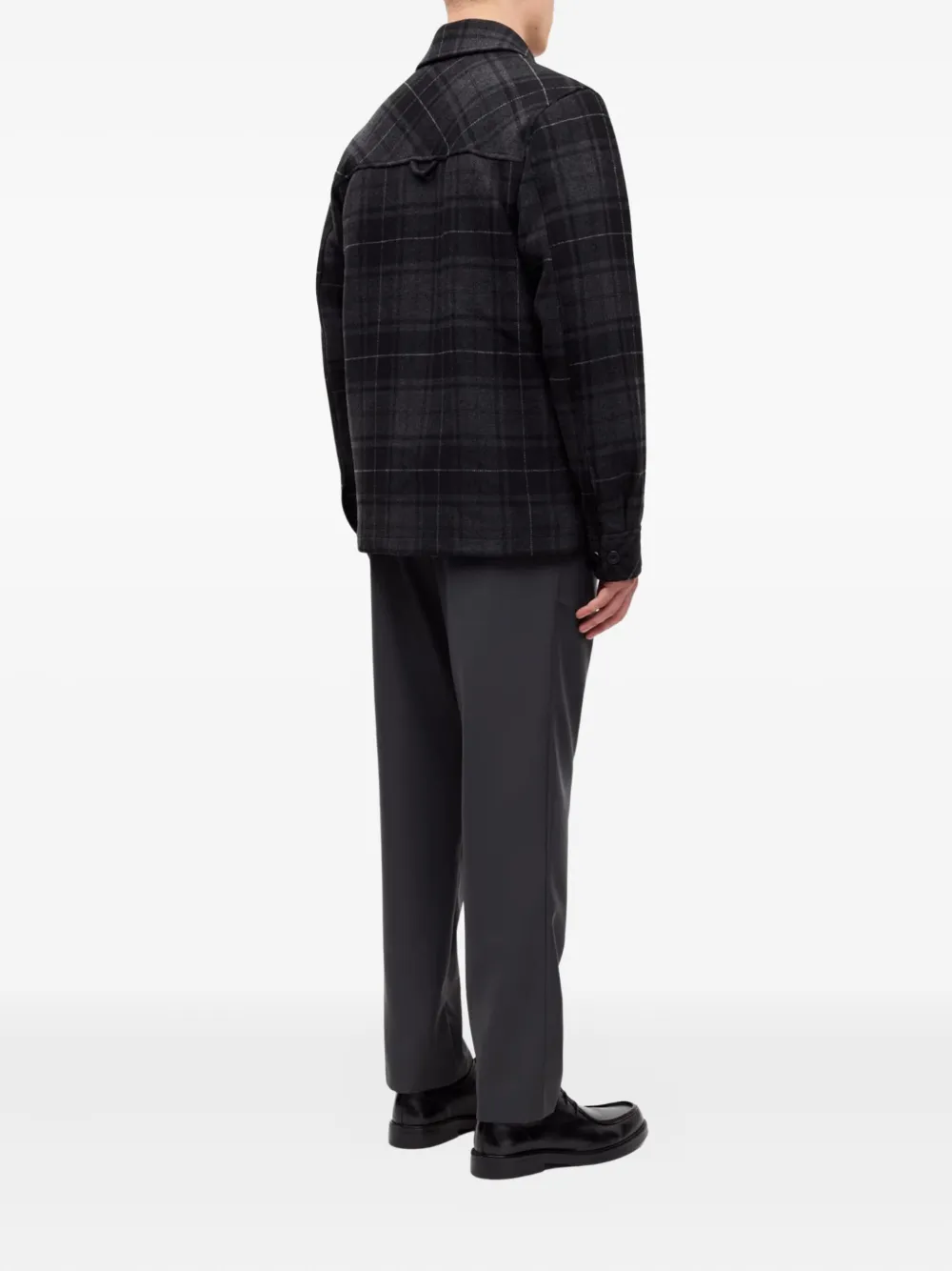 Samsoe & Samsoe Pally Plaid Overshirt In Black