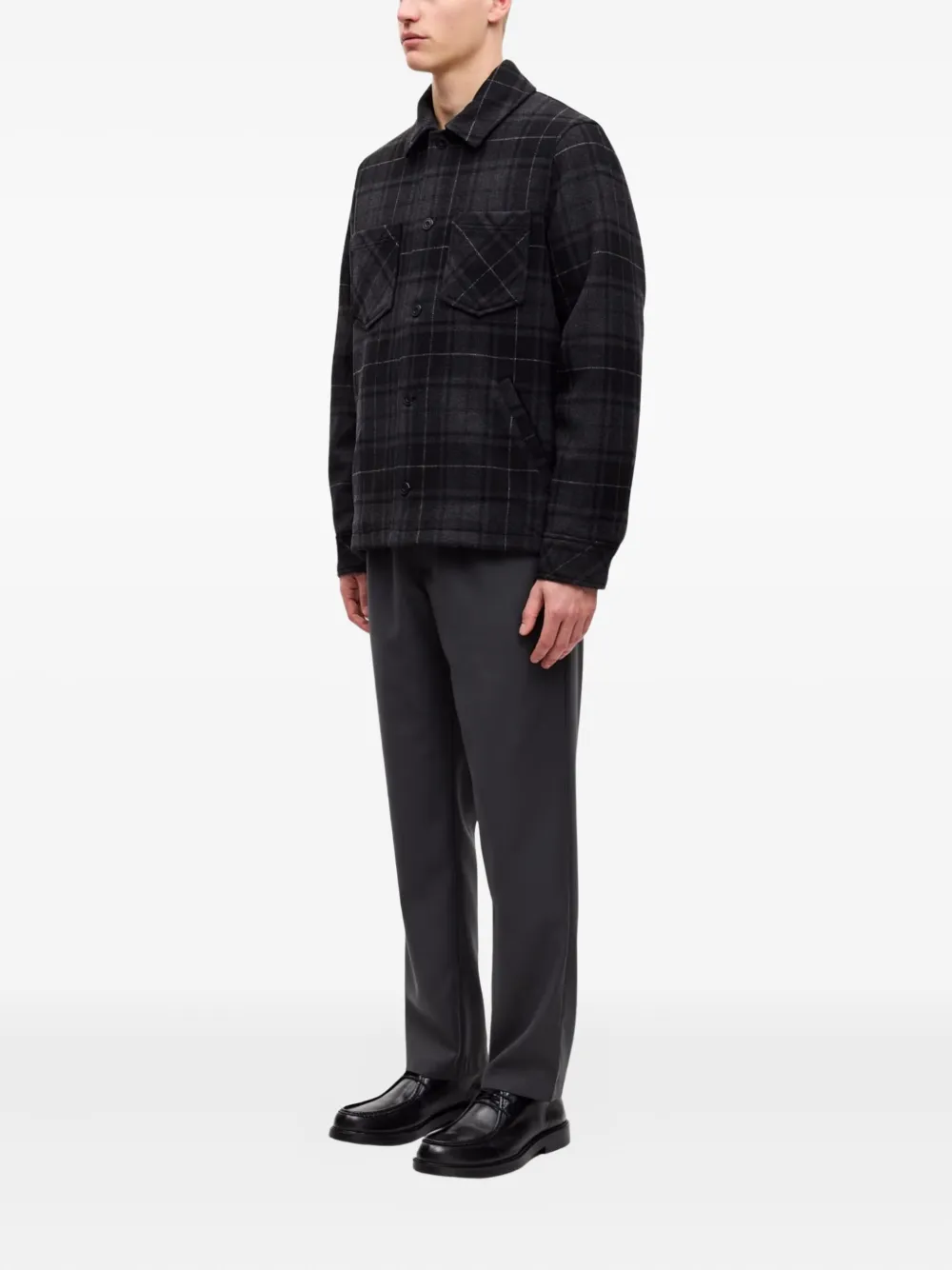 Samsoe & Samsoe Pally Plaid Overshirt In Black