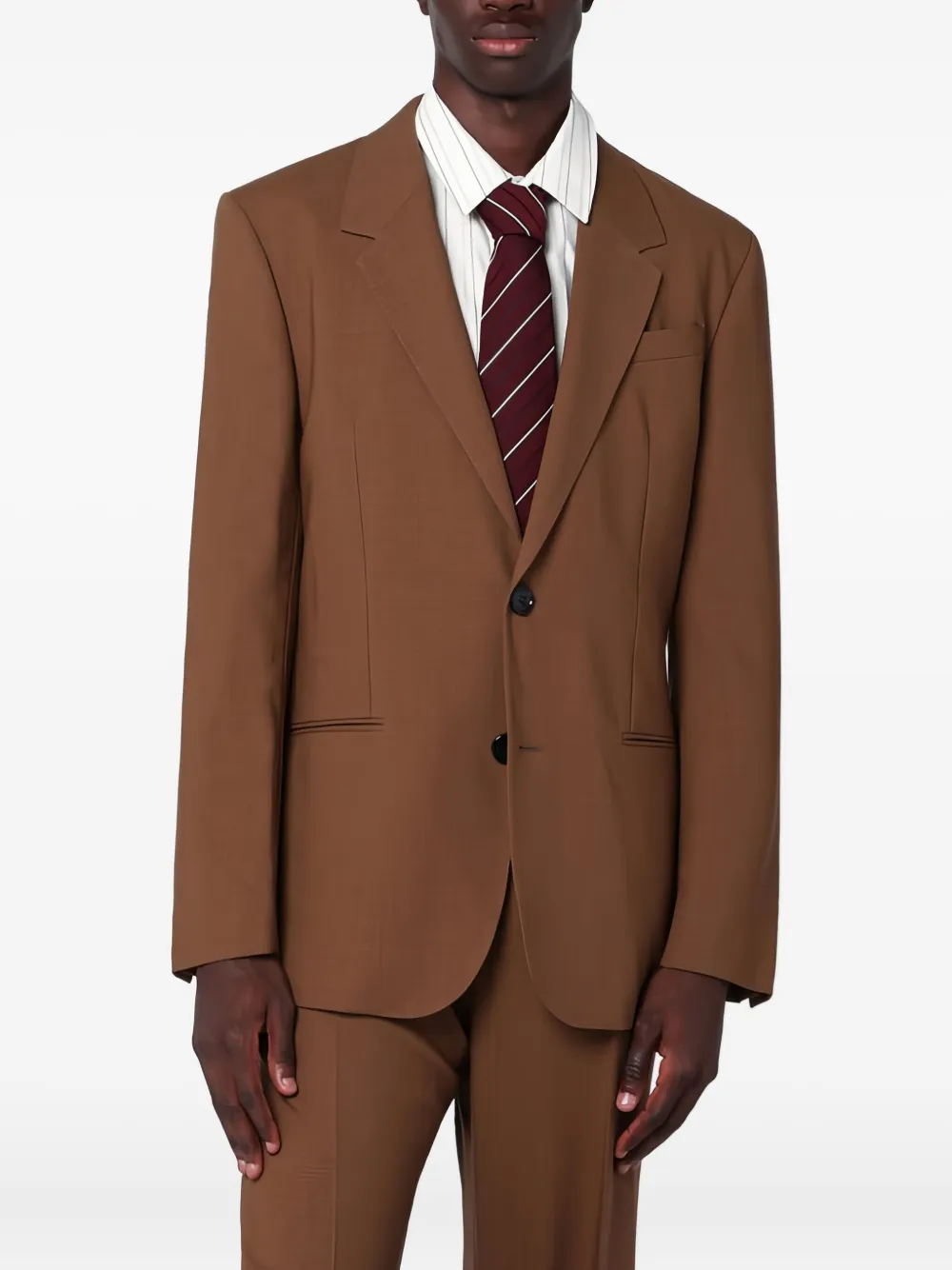 AMI Paris Blazer met enkele rij knopen Bruin