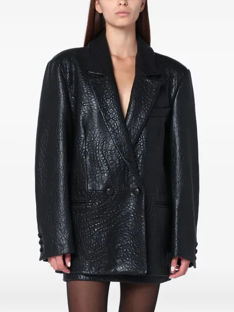 Cassell double-breasted leather blazer