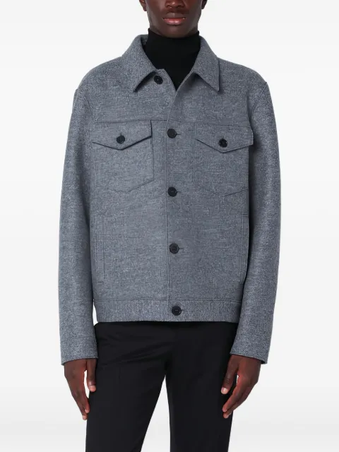 Harris Wharf London wool single-breasted shirt jacket