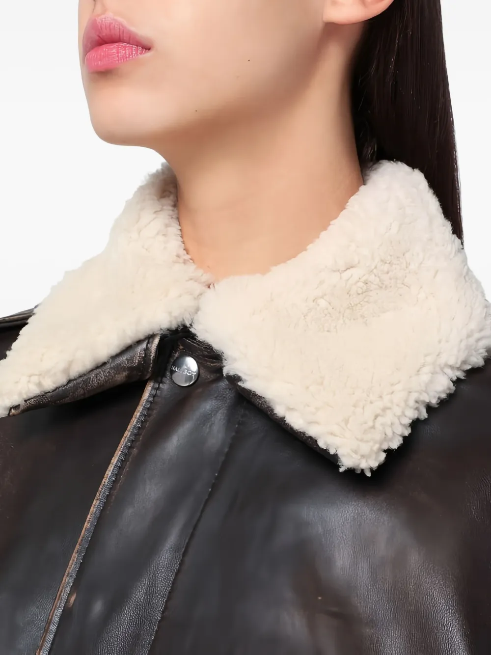 Halfboy Leren bomberjack Zwart