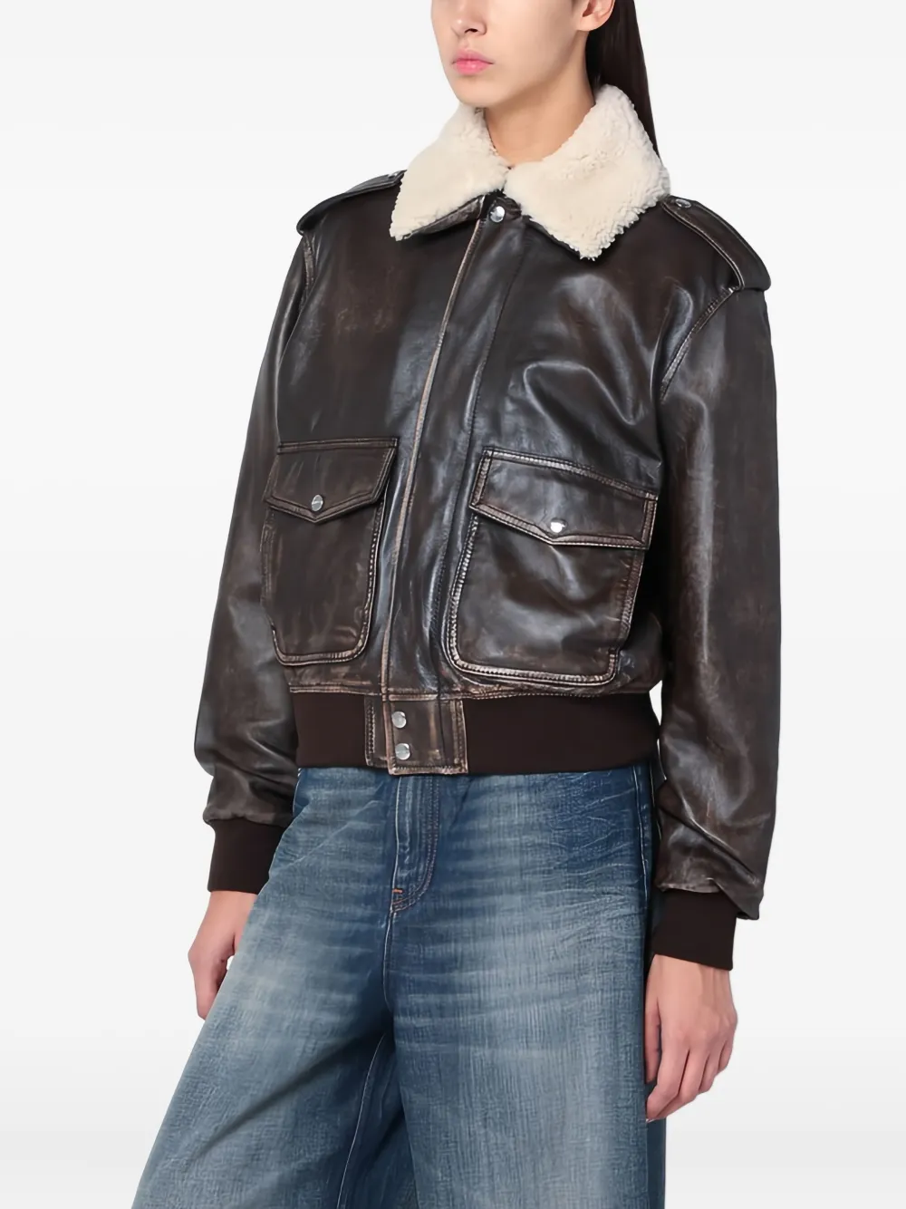 Halfboy leather bomber jacket | Black | Image 1