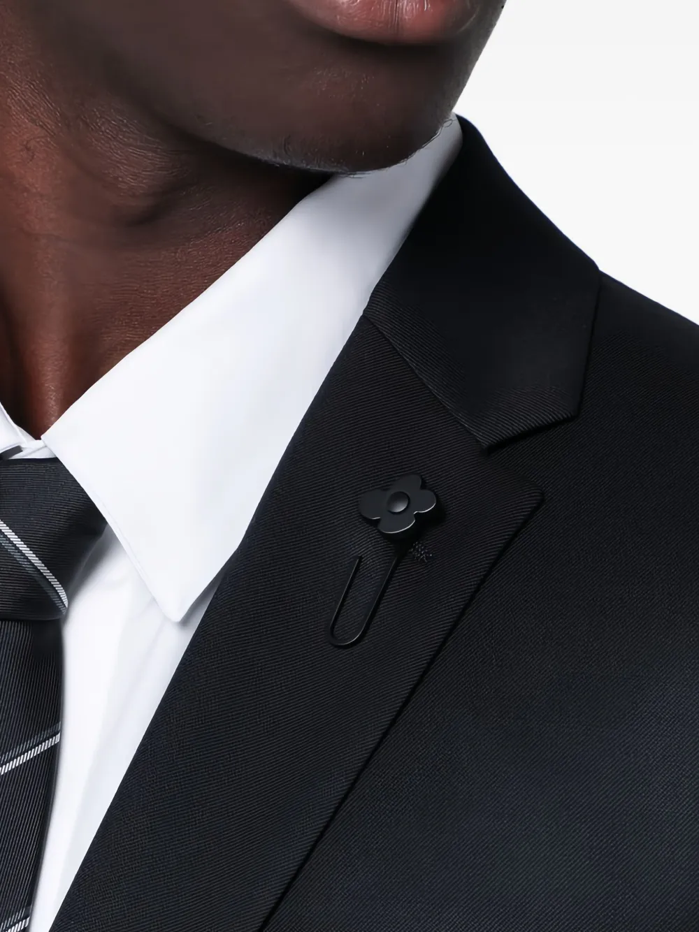 Lardini Wollen pak met enkele rij knopen Zwart