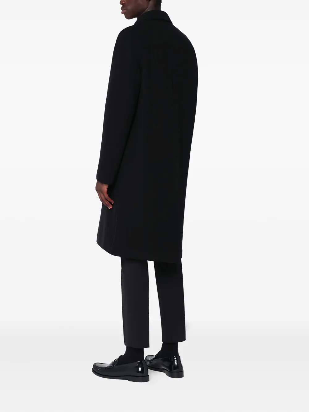 Harris Wharf London Mantel met enkele rij knopen Zwart