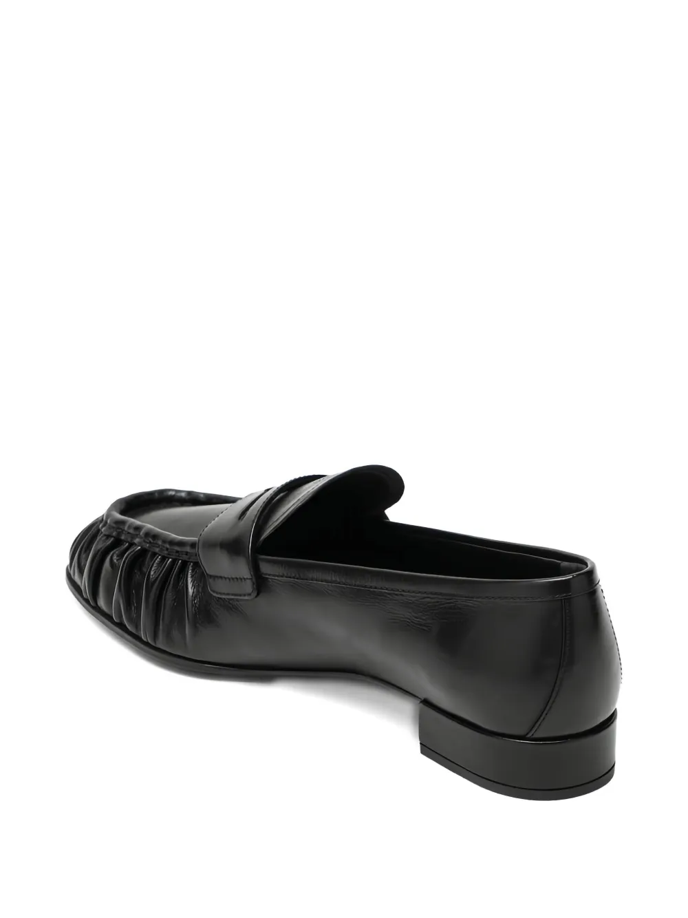 Prada ruched leather loafers Zwart