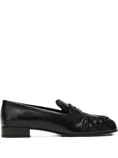 Prada ruched leather loafers