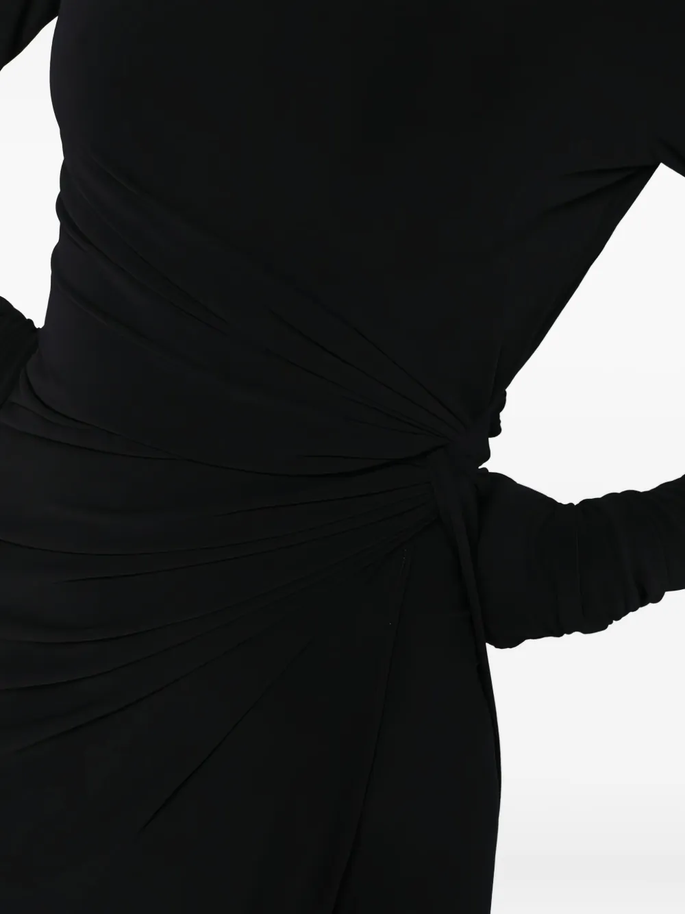 THE ANDAMANE Gedrapeerde jurk met open rug Zwart