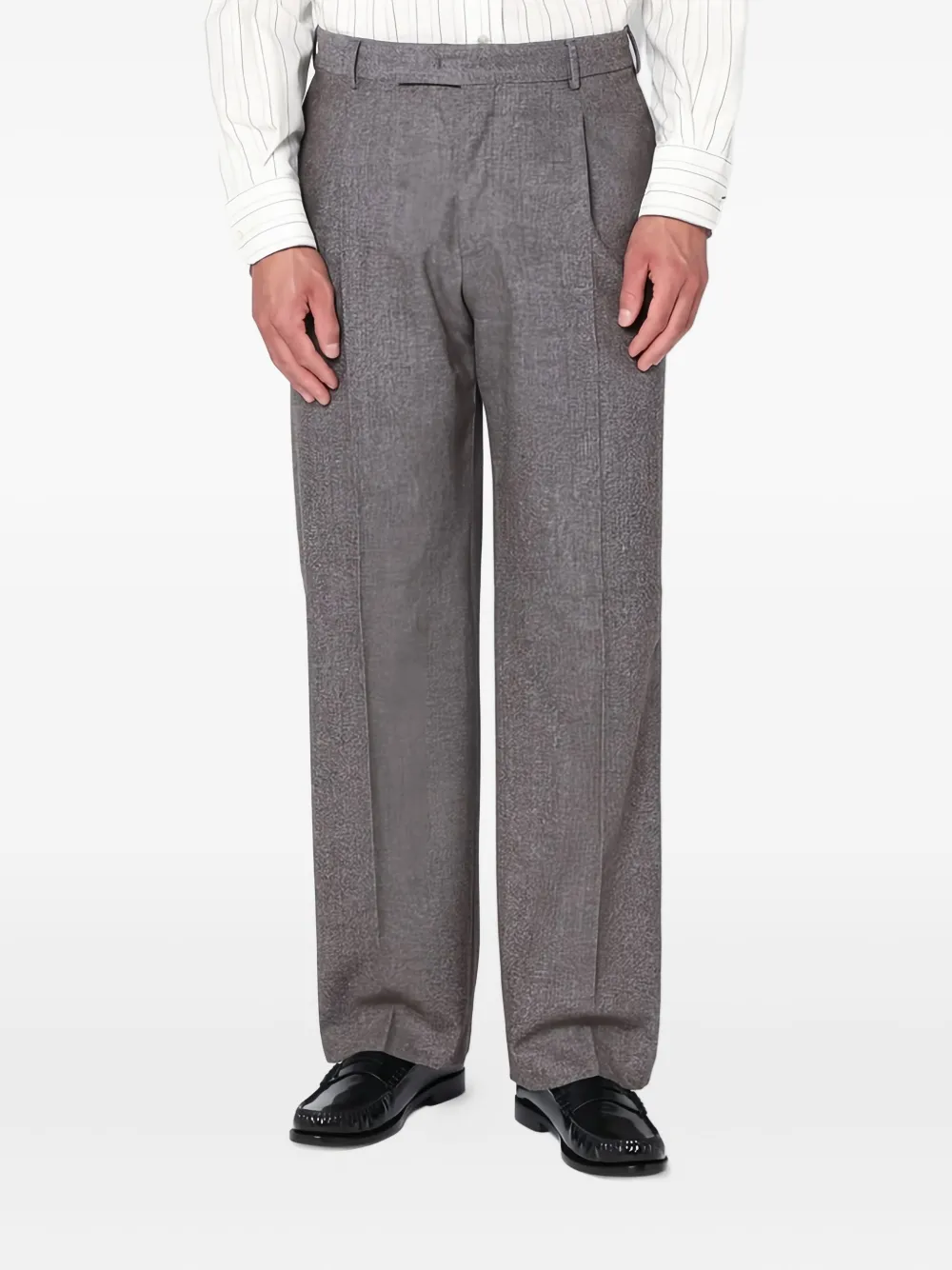 PT Torino herringbone pleated trousers | Grey | Image 1