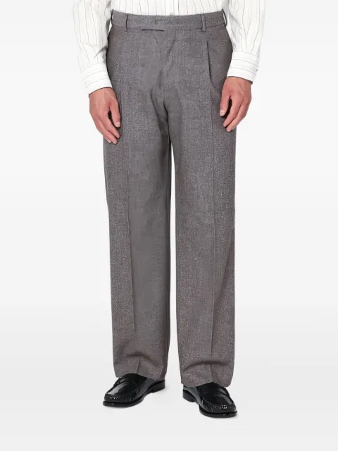 PT Torino Pantaloni plissettati con motivo a spina di pesce