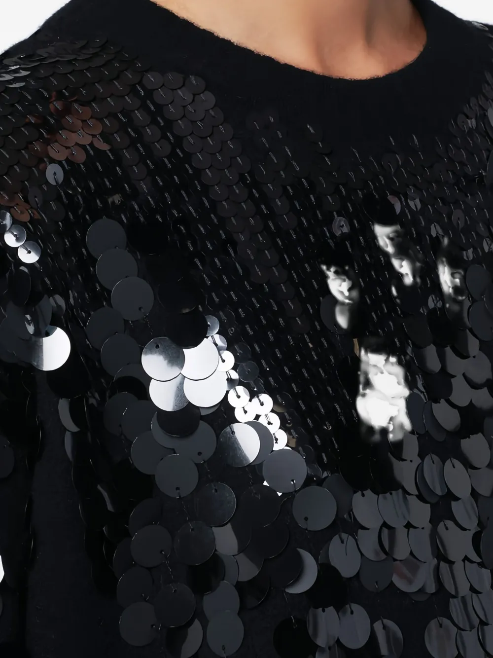 Roberto Collina Trui verfraaid met pailletten Zwart