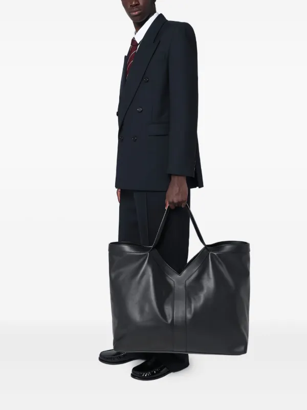 Saint Laurent Large Y Detail Tote Bag | Black | FARFETCH