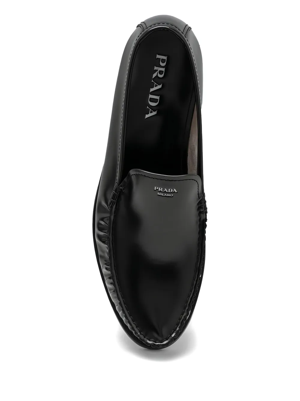 Prada May Issue loafers met ruches Zwart