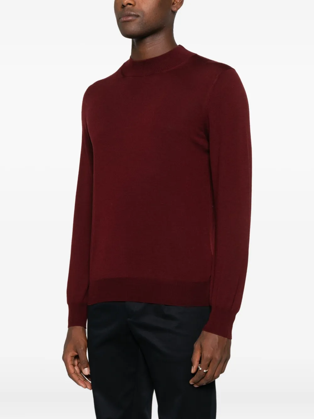 Gran Sasso Button-shoulder Sweater In Burgundy