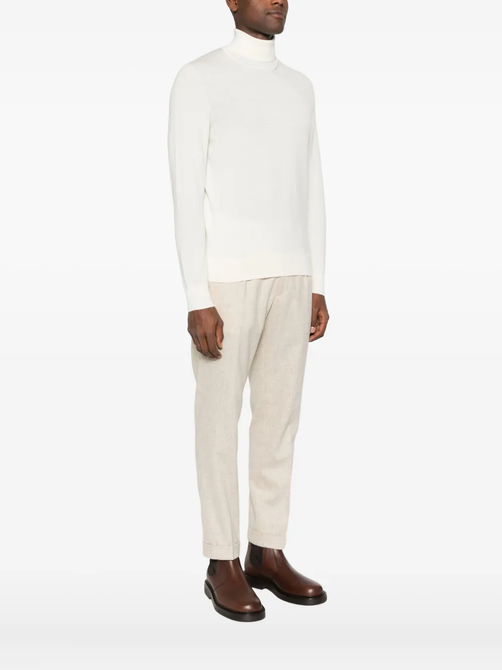 Gran Sasso Roll-neck Sweater In White