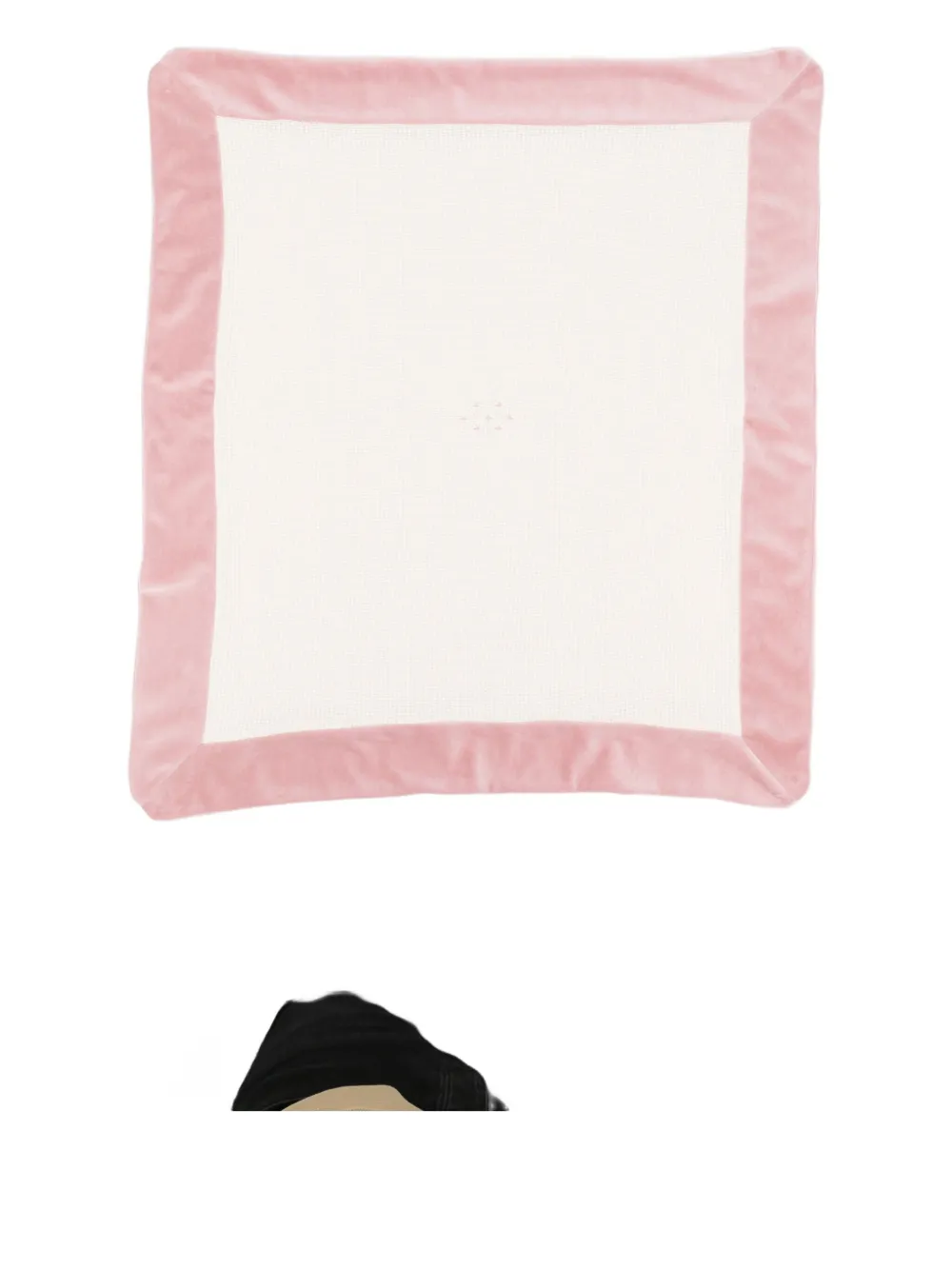 La Stupenderia Velvet Trim Blanket In Neutral