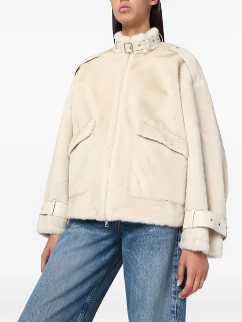 SWD BY S.W.O.R.D. buckle faux-fur jacket