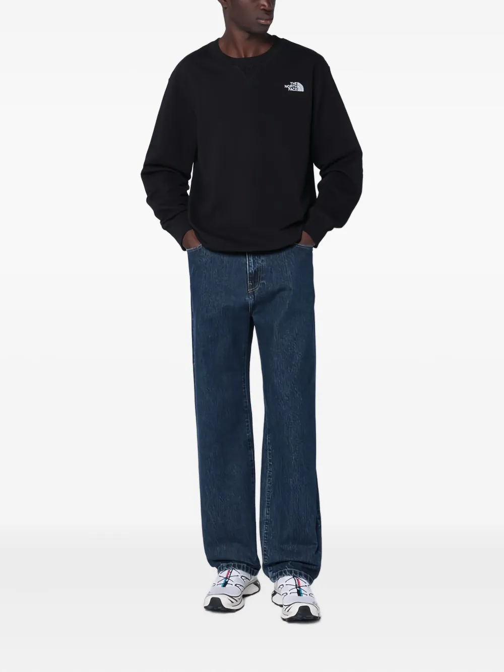 The North Face Essential Lite Logo-detail Sweatshirt In Black