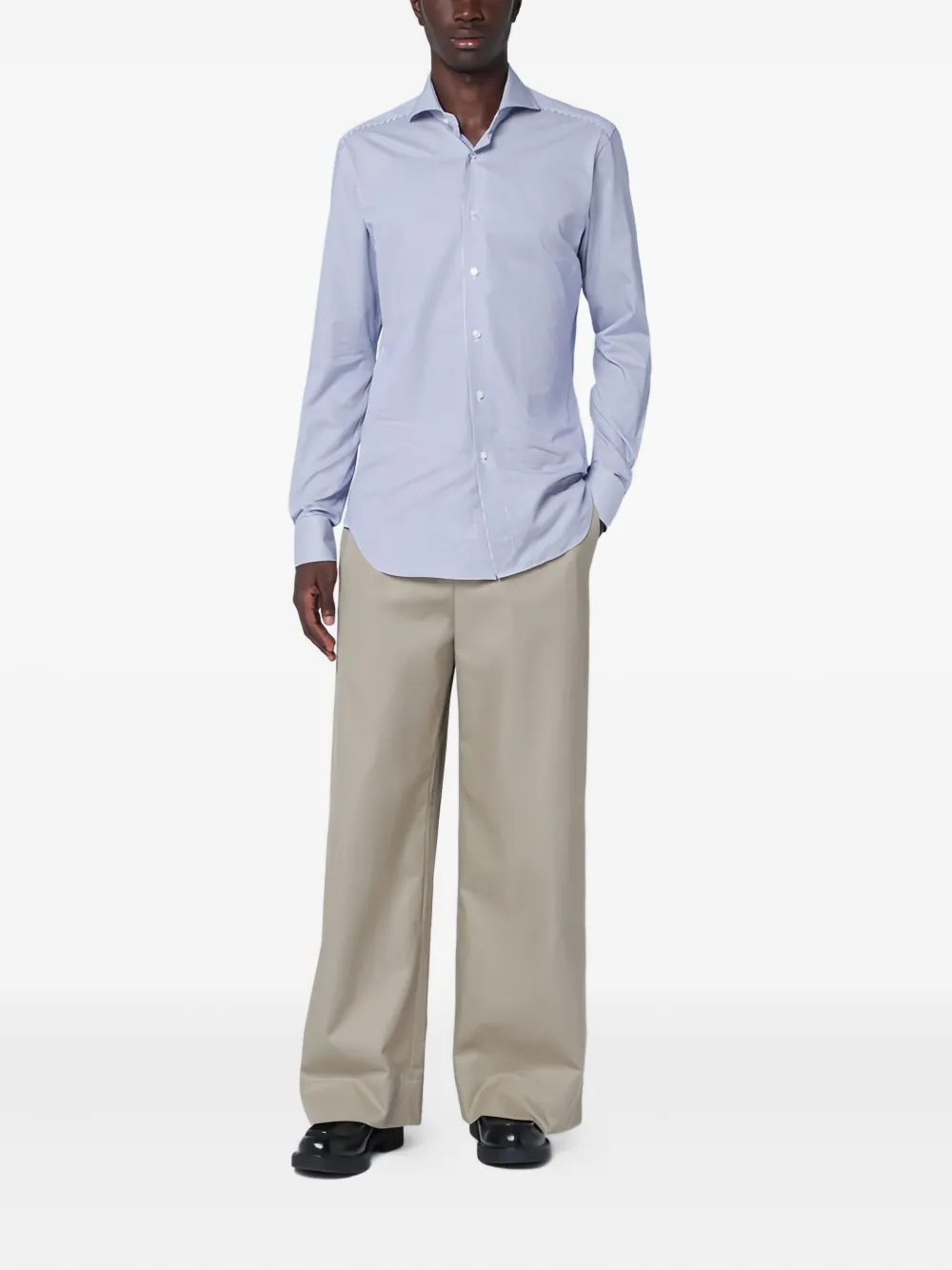 Xacus long-sleeve striped shirt - Blauw