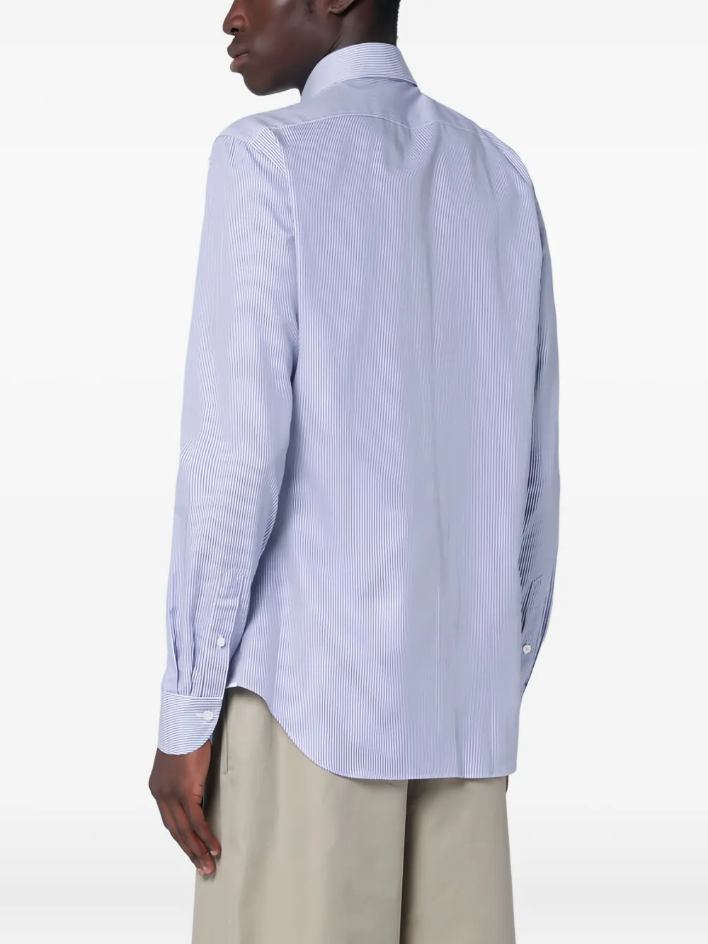 Xacus Long-sleeve Striped Shirt In Blue