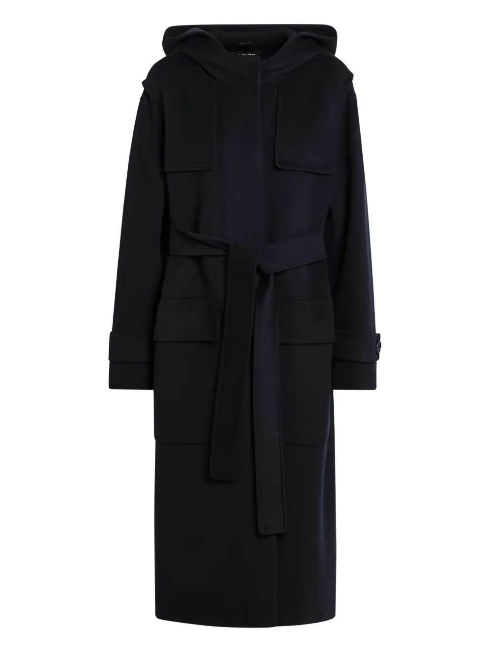 'S Max Mara フーデッド ベルテッドコート - ブルー 'S Max Mara フーデッド ベルテッドコート - ブルー