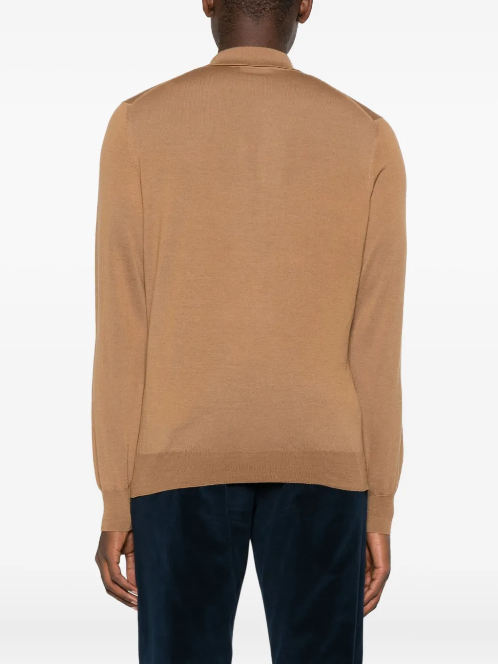 Gran Sasso Half-zip Polo Sweater In Brown